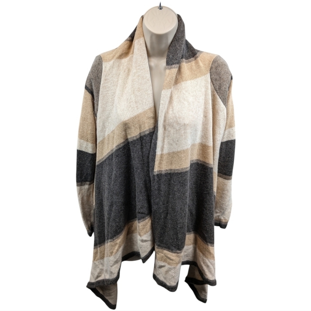 Mimi Maternity Striped Open Front Wool Blend Cardigan Sz 0